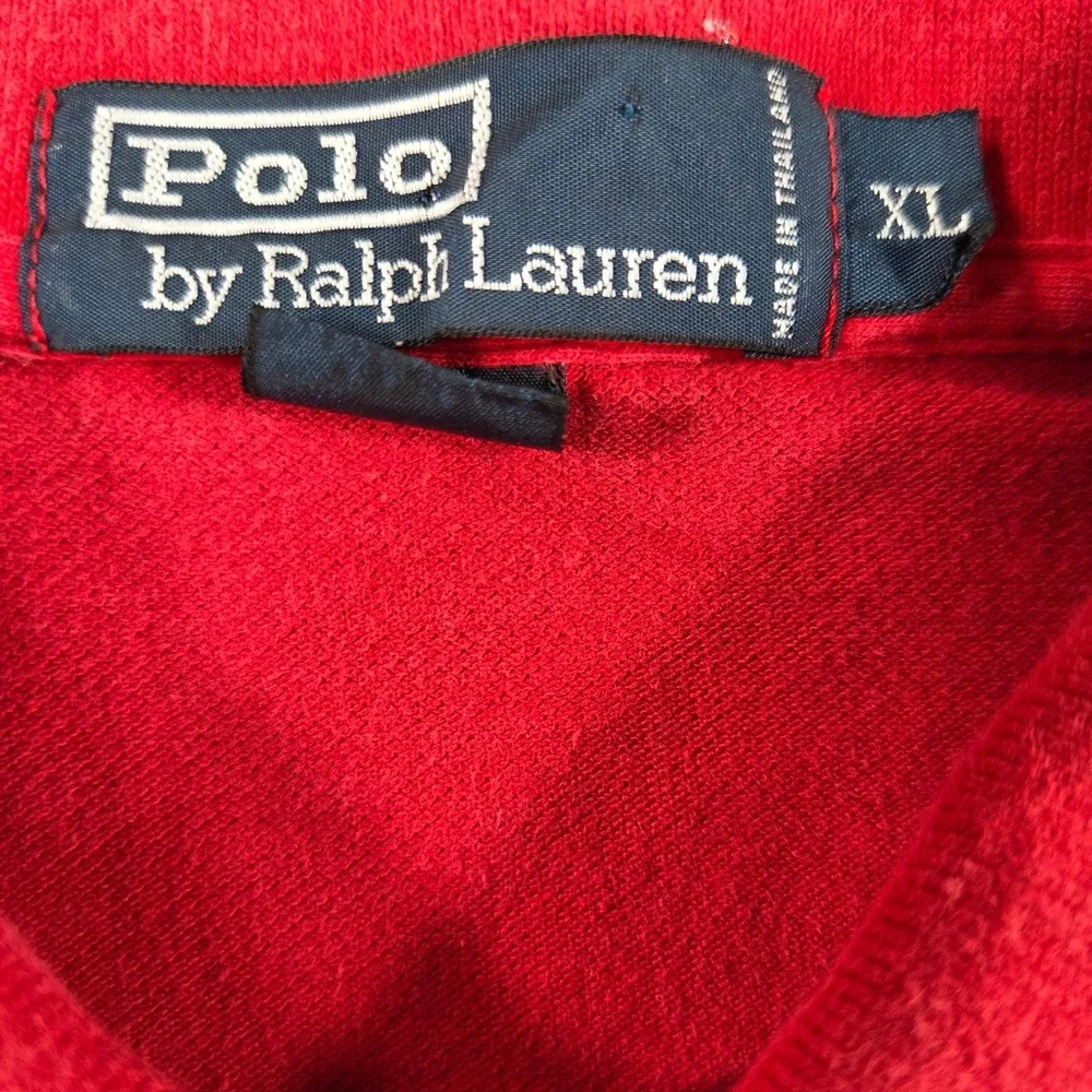 Polo Ralph Lauren Men's XL Red White Blue Cotton Polo Shirt Vintage